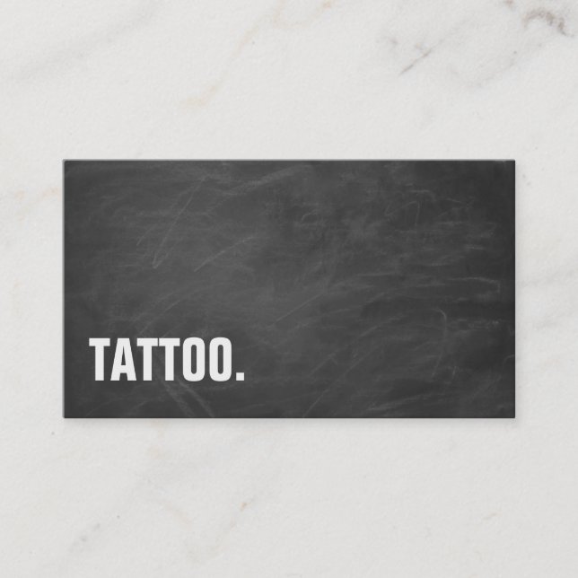 Modern Minimalist Blackboard Tattoo Professional B Business Card (Front)