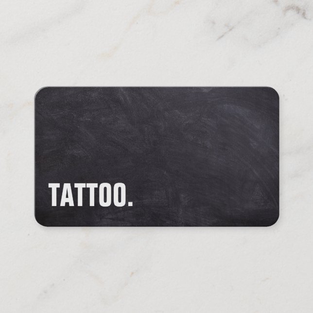Modern Minimalist Blackboard Tattoo Professional B Business Card (Front)
