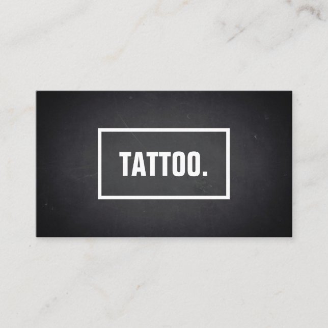 Modern Minimalist Blackboard Tattoo Professional Business Card (Front)