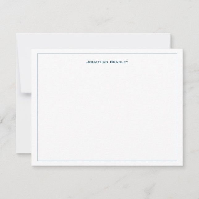 Modern Minimalist Blue All Caps Typography Card (Front)