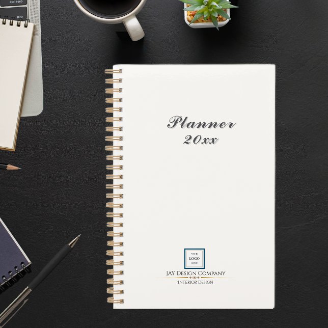 Modern Minimalist Blue Border Logo Business Planner (Creator Uploaded)