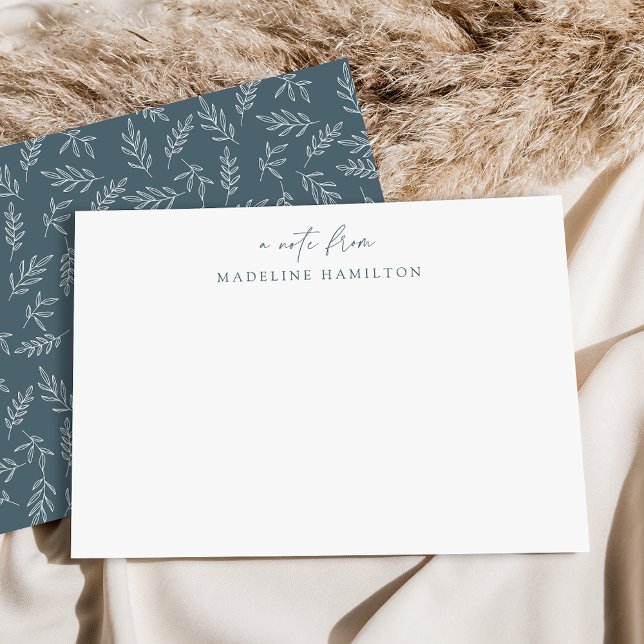 Modern Minimalist Blue Botanical Personalised Card (Creator Uploaded)