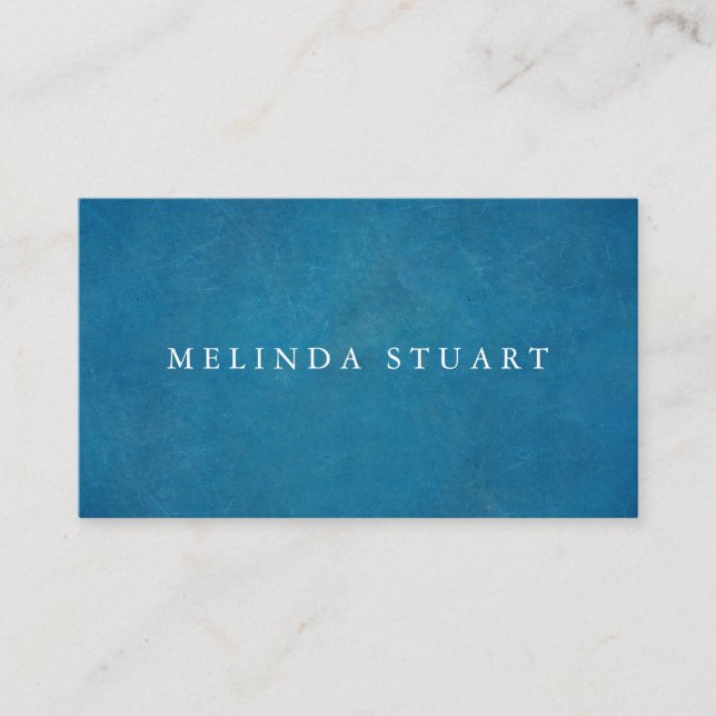 Modern Minimalist Blue Chalkboard Business Card (Front)