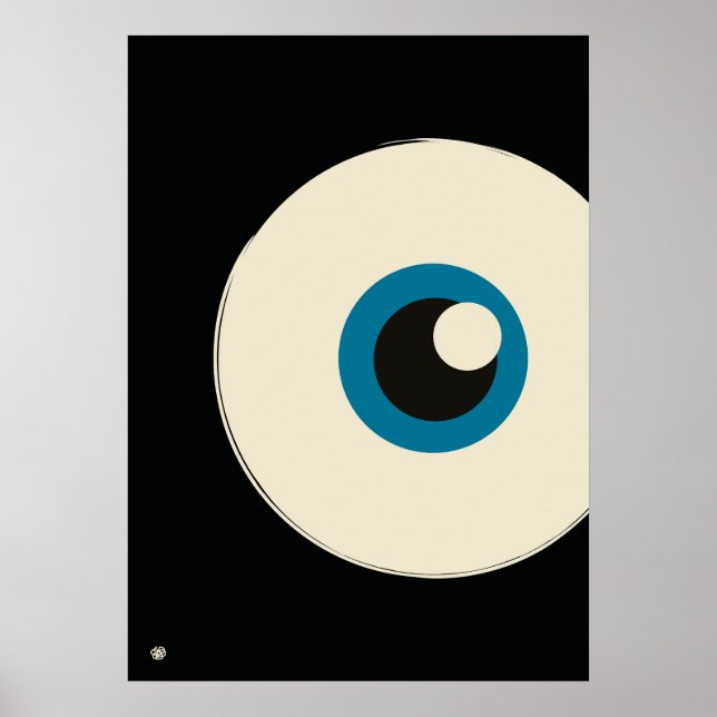 Modern Minimalist Blue Eye Abstract Art  Poster (Front)