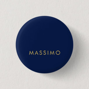 Modern Minimalist Blue Gold Professional Trendy 3 Cm Round Badge