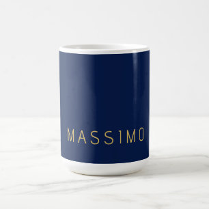 Modern Minimalist Blue Gold Professional Trendy Coffee Mug
