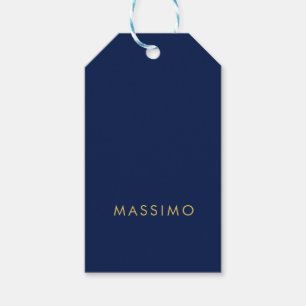 Modern Minimalist Blue Gold Professional Trendy Gift Tags