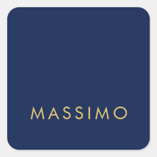 Modern Minimalist Blue Gold Professional Trendy Square Sticker