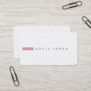 Modern Minimalist Blue Gold White Business Card