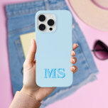 Modern Minimalist Blue Initial Monogram<br><div class="desc">Create your own personalised iPhone Case with custom initial name in modern minimalist typography. Available in a variety of colours and styles.</div>