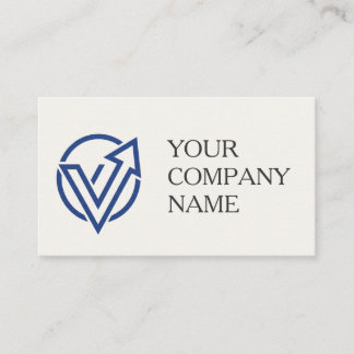 Modern Minimalist Blue Logo Business Card QR Code 