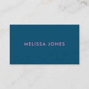 Modern Minimalist Blue Pink Professional Business Card