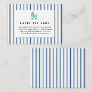 Modern & Minimalist Blue Stroller Books for Baby Enclosure Card