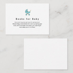 Modern & Minimalist Blue Stroller Books for Baby Enclosure Card
