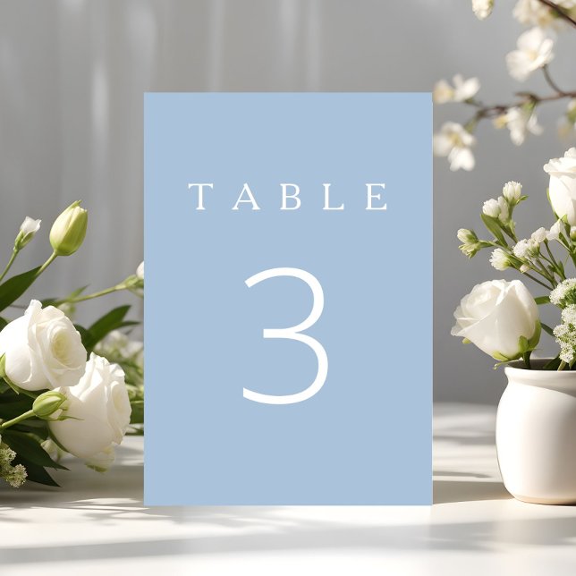 Modern Minimalist Blue Table Number (Modern Minimalist Blue Table Number)