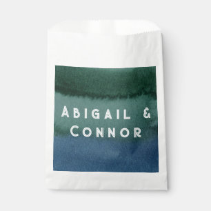 Modern Minimalist Blue Teal Favour Bags