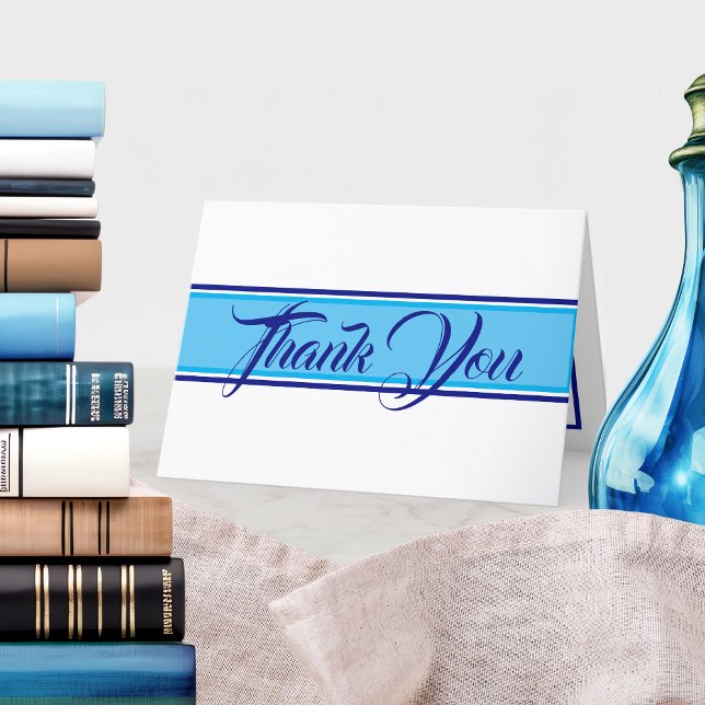Modern Minimalist Blue Tones Thank You Card (Creator Uploaded)