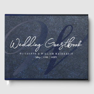 Modern Minimalist blue wedding Guestbook