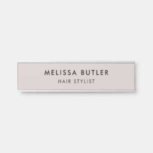 Modern Minimalist Blush Beige Door Sign