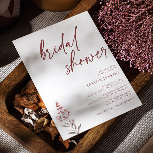 Modern & Minimalist: Blush Floral Bridal Shower Invitation