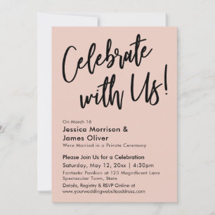 Modern Minimalist Blush Pink Celebrate with Us! Invitation