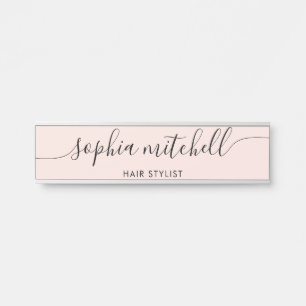 Modern Minimalist Blush Pink Door Sign