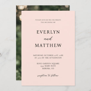 Modern Minimalist Blush Pink Invitation