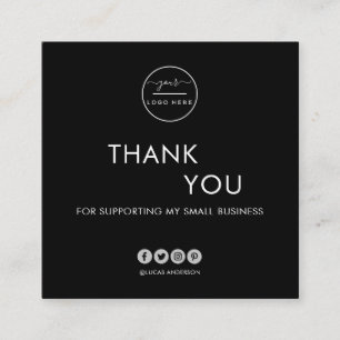 Modern minimalist blush pink order thank you squar square business card