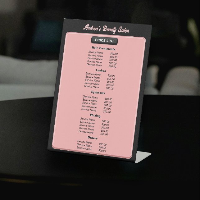 Modern Minimalist Blush Pink Professional Salon Pedestal Sign (Creator Uploaded)