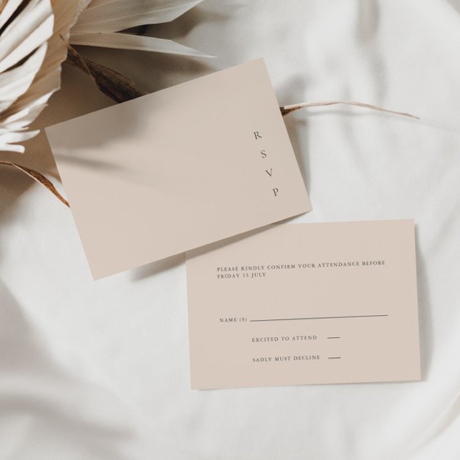 Modern Minimalist Blush Pink RSVP Card (Modern Minimalist Blush Pink RSVP Card)
