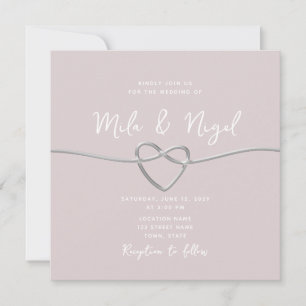 Modern Minimalist Blush Pink Wedding Invitation