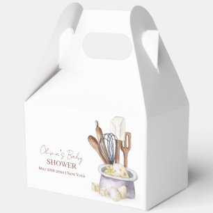 Modern Minimalist Boho Bakery Chef Baby Shower Favour Box