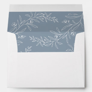 Modern Minimalist Boho Dusty Blue Wedding Envelope