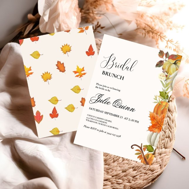 Modern Minimalist Boho Fall Pumpkin Bridal shower Invitation (Creator Uploaded)