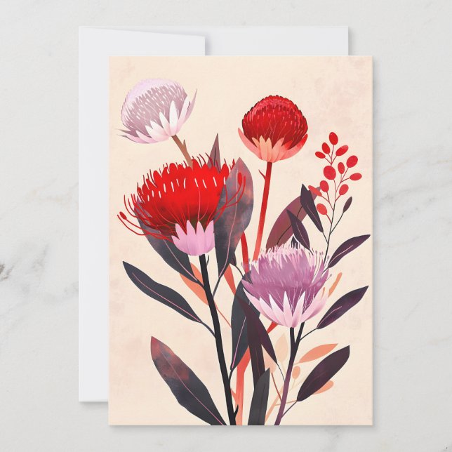 Modern Minimalist Boho Floral Botanical Announcement (Front)