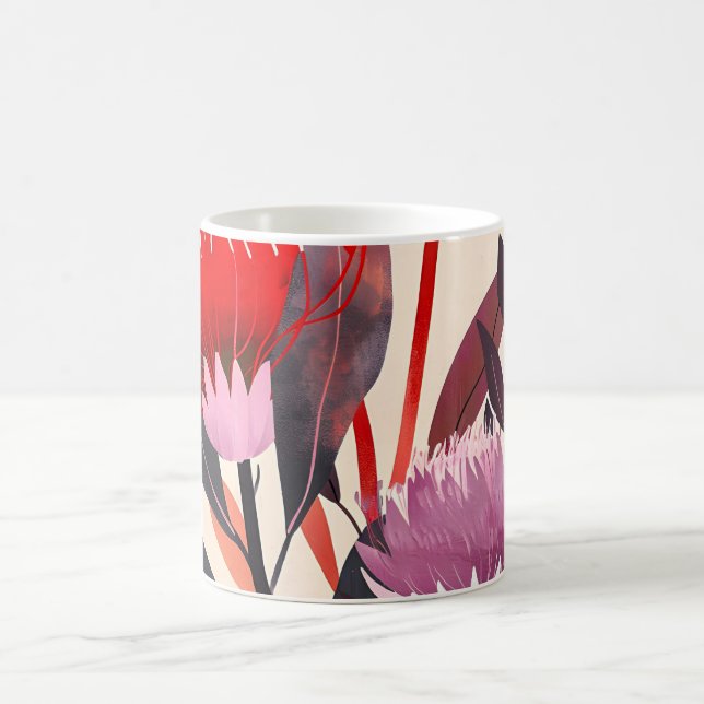 Modern Minimalist Boho Floral Botanical Coffee Mug (Center)
