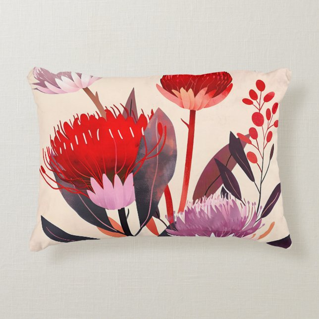 Modern Minimalist Boho Floral Botanical Decorative Cushion (Front)
