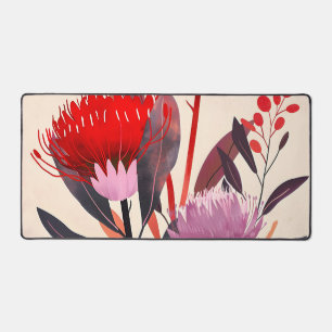 Modern Minimalist Boho Floral Botanical Desk Mat
