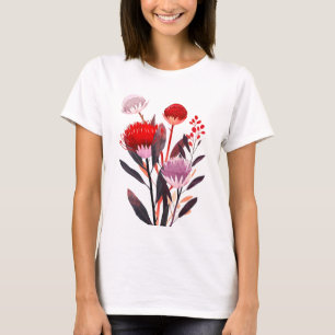 Modern Minimalist Boho Floral Botanical T-Shirt
