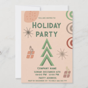 Modern minimalist boho fun holiday party   invitation