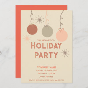 Modern minimalist boho ornaments holiday party  invitation