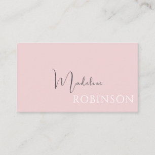 Modern Minimalist Boho Pale Pink Script Business Card
