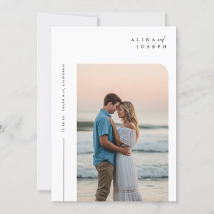 Modern Minimalist Boho Photo Wedding Invitation