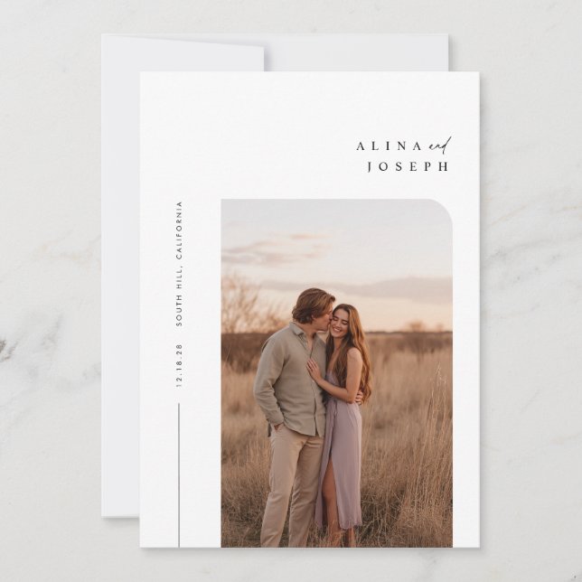 Modern Minimalist Boho Photo Wedding Invitation (Front)
