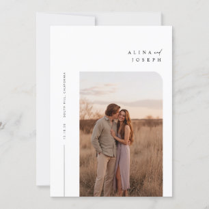 Modern Minimalist Boho Photo Wedding Invitation