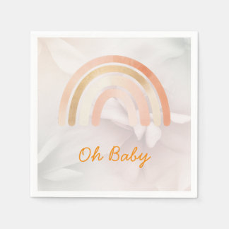 Modern Minimalist Boho Rainbow Baby Shower Napkin