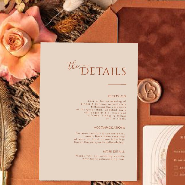 Modern Minimalist Boho Terracotta Enclosure card (Creator Uploaded)