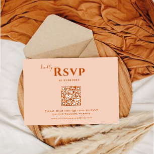 Modern Minimalist Boho Wedding RSVP Card