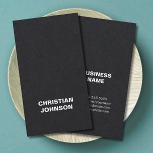 Modern Minimalist Bold Black White Consultant Business Card