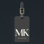 Modern Minimalist Bold Monogram Black and White Luggage Tag<br><div class="desc">Make a bold statement with this unique,  minimalist monogram luggage tag in black and white with stark typography for a modern,  professional look.</div>
